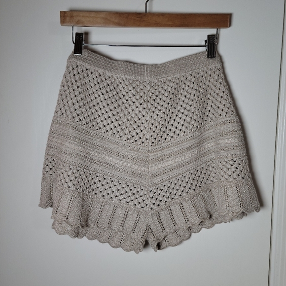 Spell & The Gypsy Atlantic Crochet Flutter Shorts Shell Size Medium | Boho Luxe - Picture 9 of 11